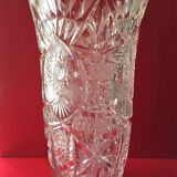 Vintage bohemian cut crystal vase