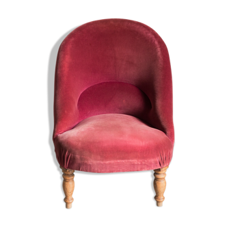 Fauteuil crapaud velours de soie