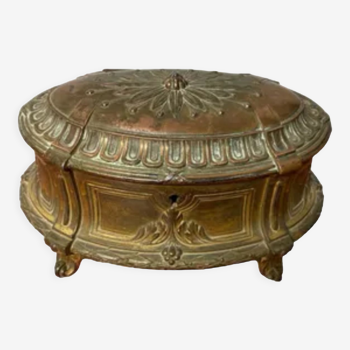 Old jewelry box box in solid bronze France 19th