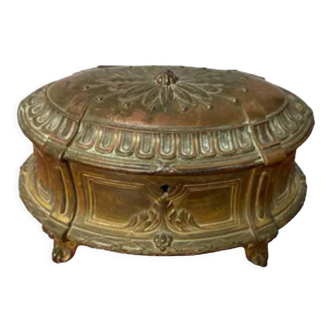 Old jewelry box box in solid bronze France 19th