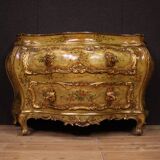 Grande commode vénitienne laquée et dorée du XXe siècle