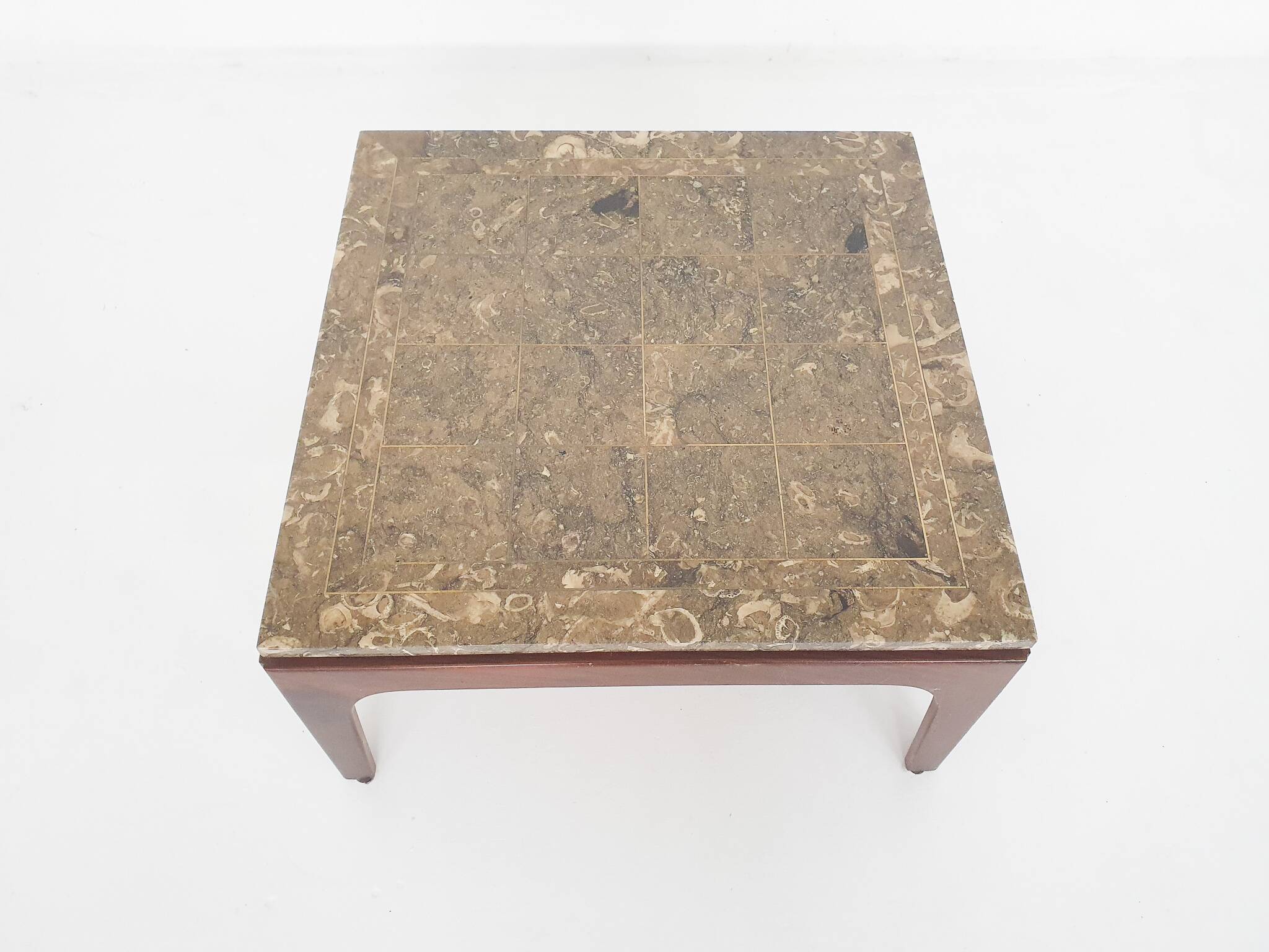 Mid-century fossil stone coffee table