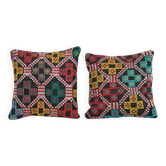 Set of 2 vintage Turkish cushion covers 41x41 cm