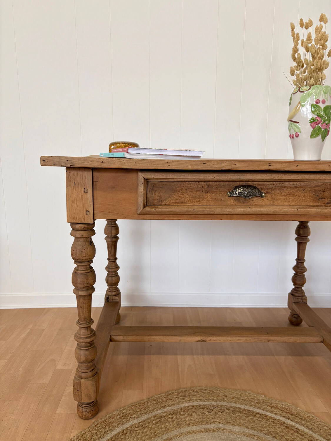 Renovated oak desk table