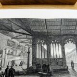 Camposanto, Pisa, old engraving, printed in 1841.