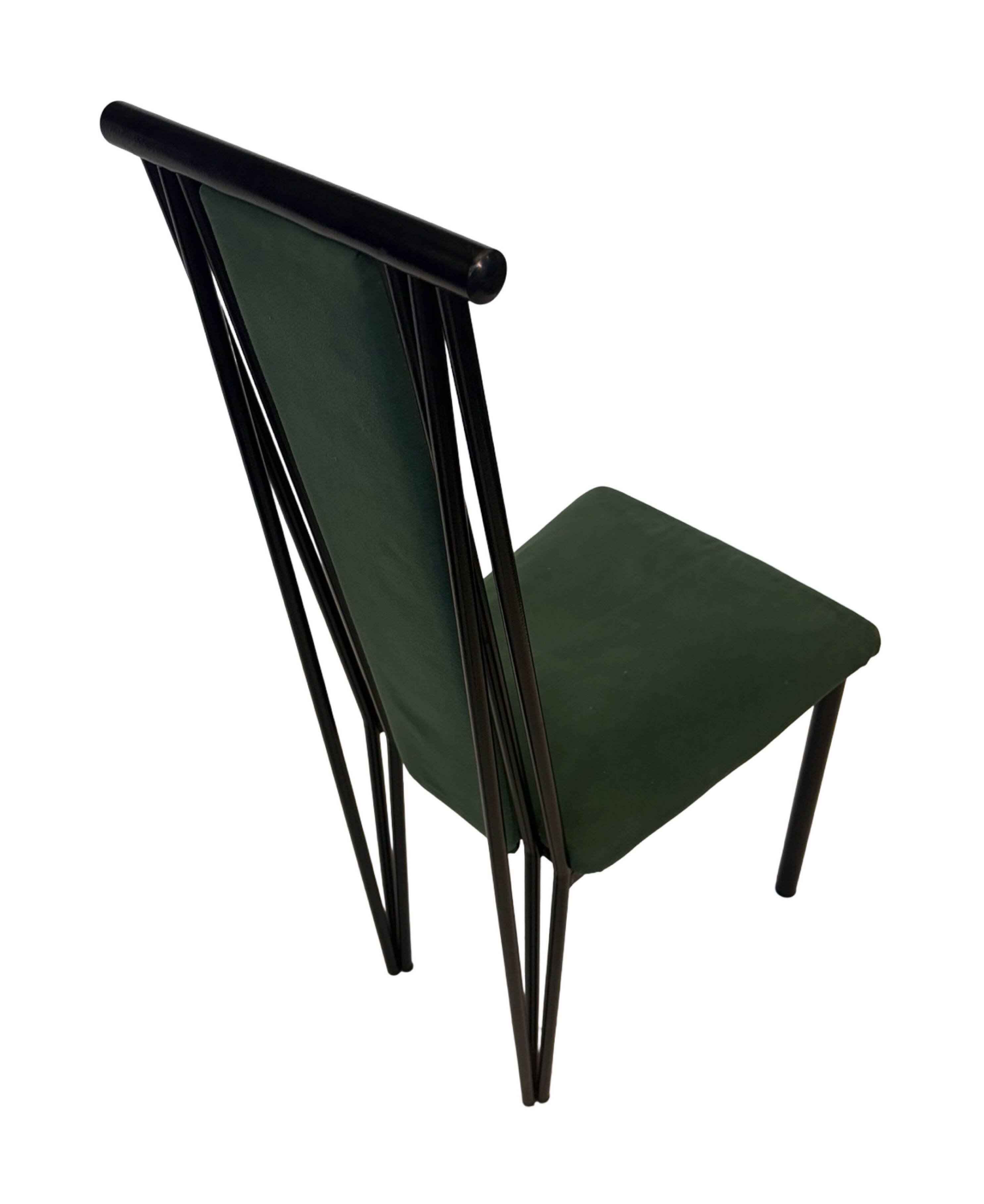 Vintage dining chairs modern design 80's set of four