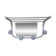 Vintage train style wall-mounted hat rack with angled mirror.