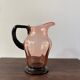 Pichet Art déco en verre rose et noir, années 20-30