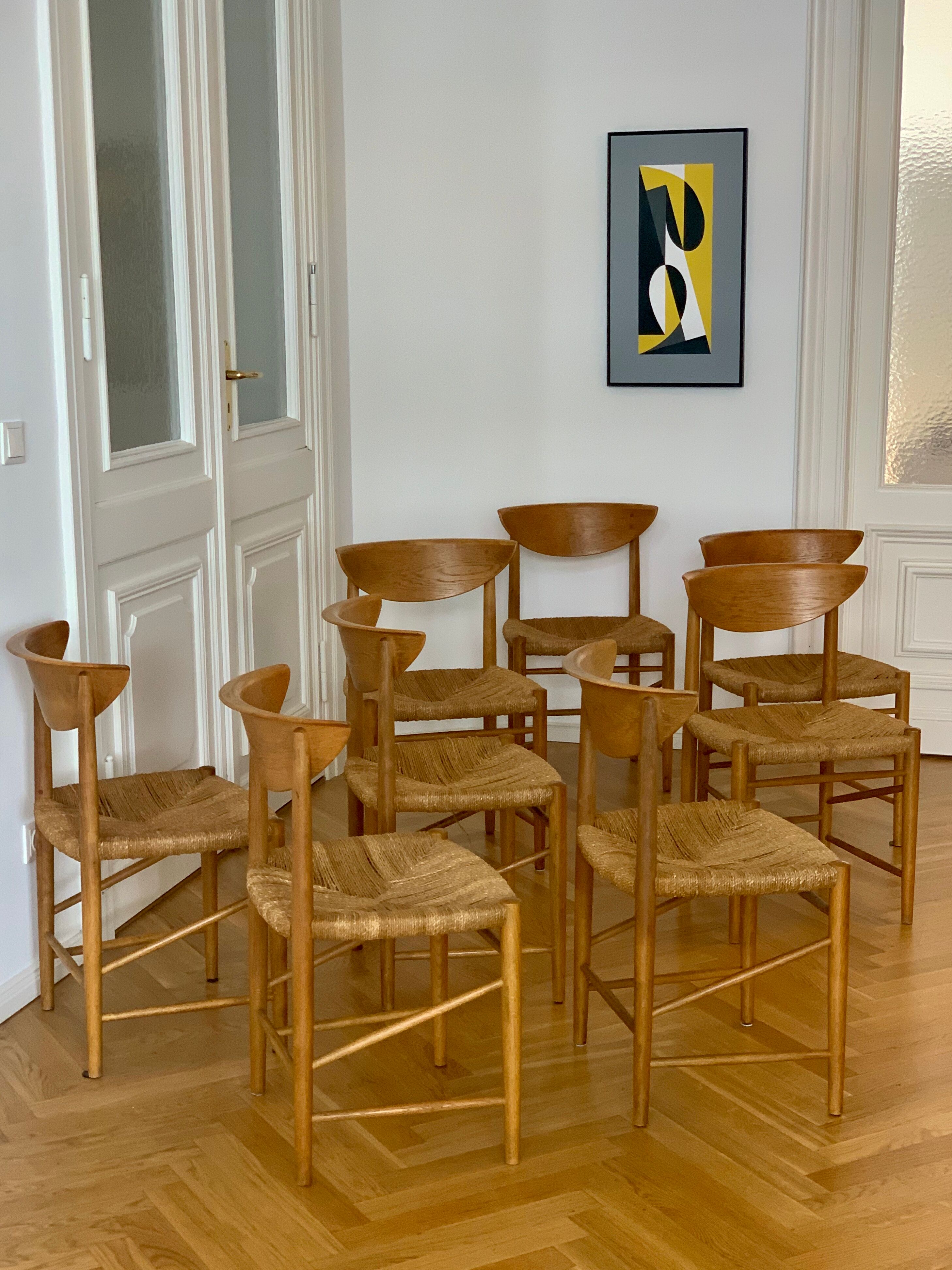 Set of 8 oak dining chairs model 316 by Peter Hvidt & Orla Mølgaard Nielsen for Søborg Mobler