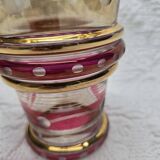 50s vase with gold and burgundy decor