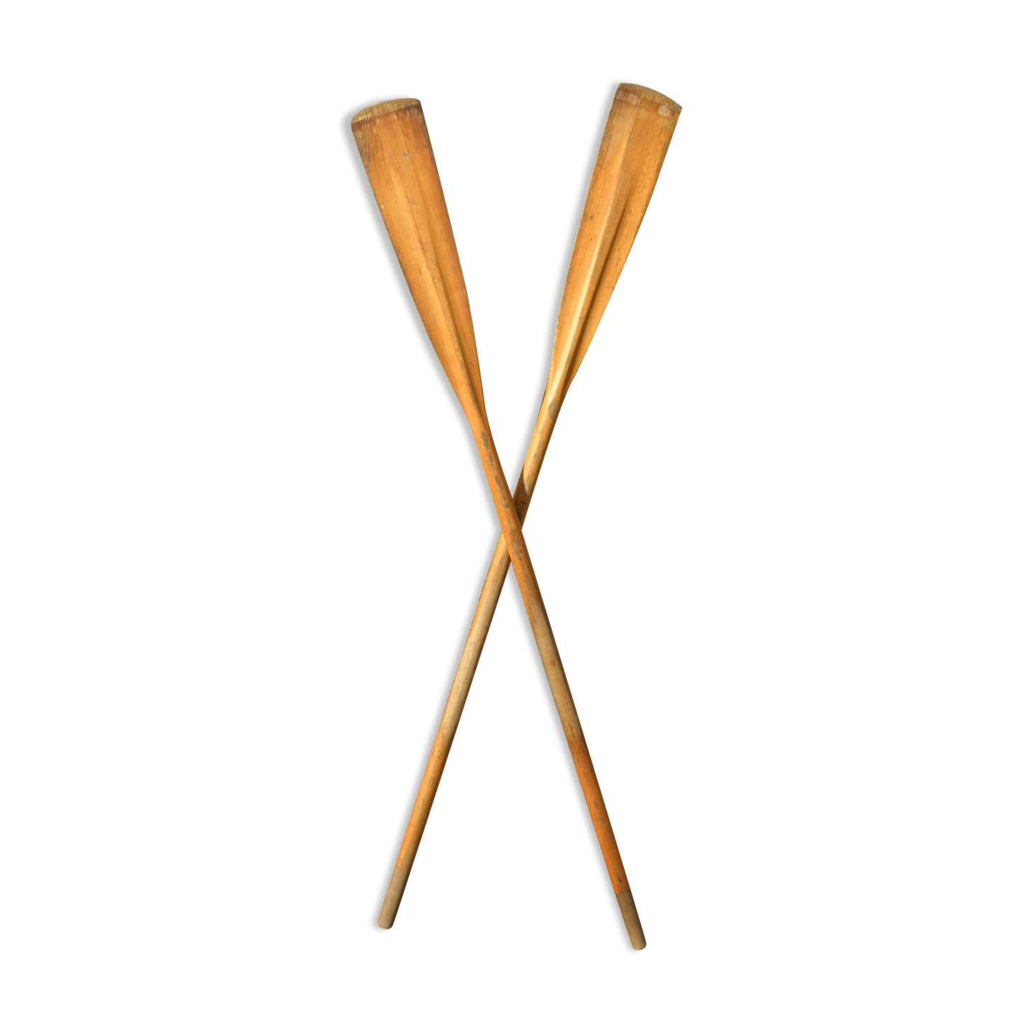 Pair of old wooden oars 153 cm