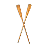 Pair of old wooden oars 153 cm