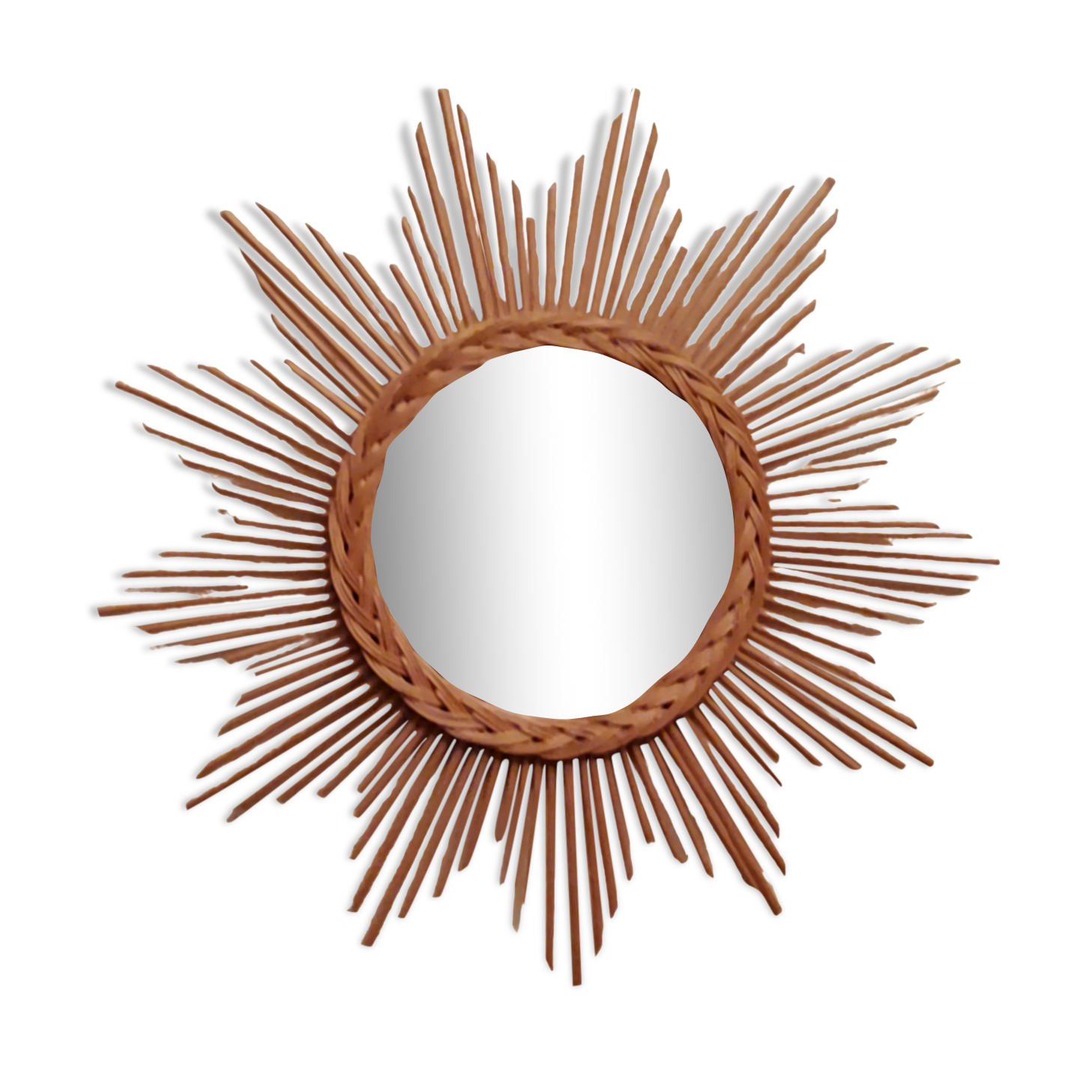 Rattan sun mirror from the 70s