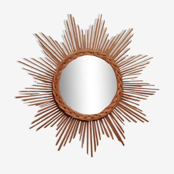 Rattan sun mirror from the 70s