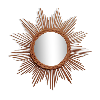 Rattan sun mirror from the 70s