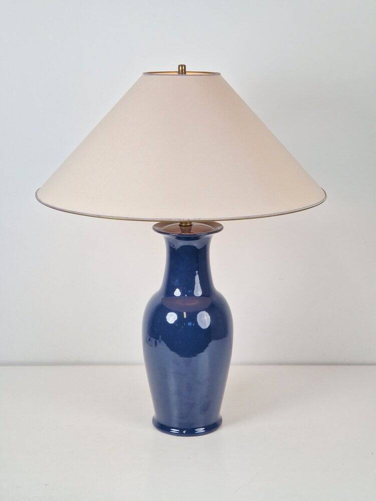 Vintage Jar Table Lamp in Ceramic and Brass, 1970