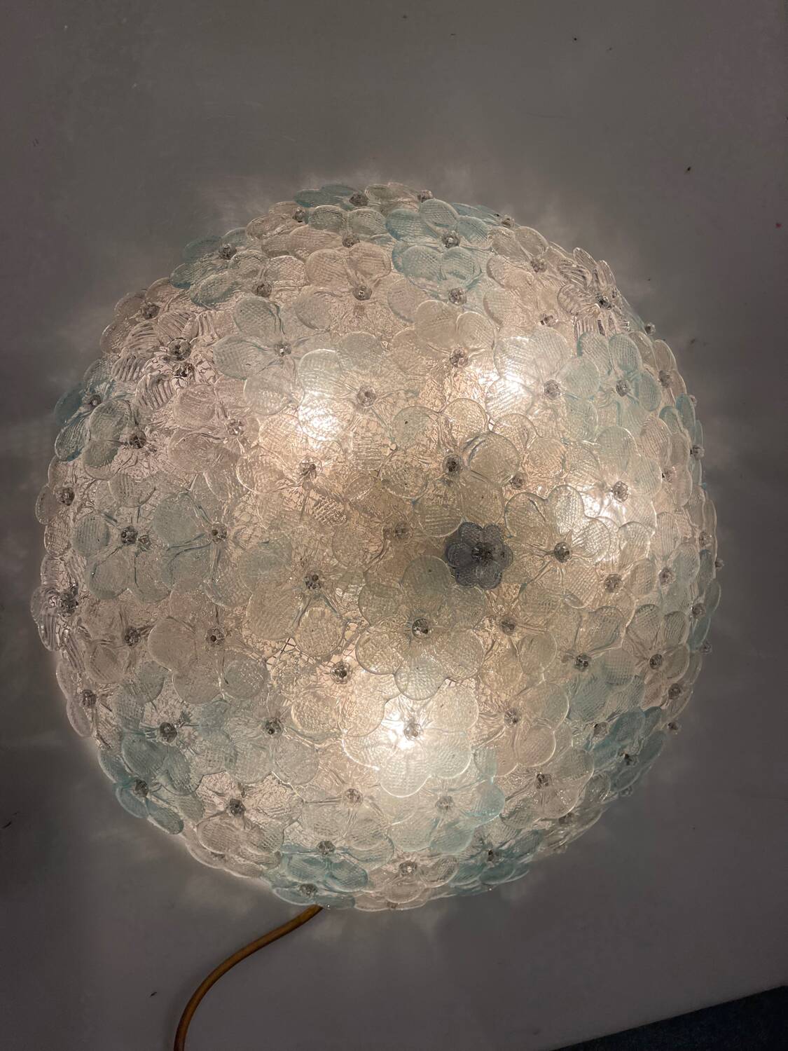 Large Murano Glass Flower Flushmount by Seguso 1960’s