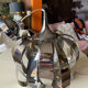 Suspension chrome metal flower