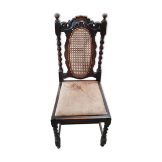 Chaise en chene massif et cuir