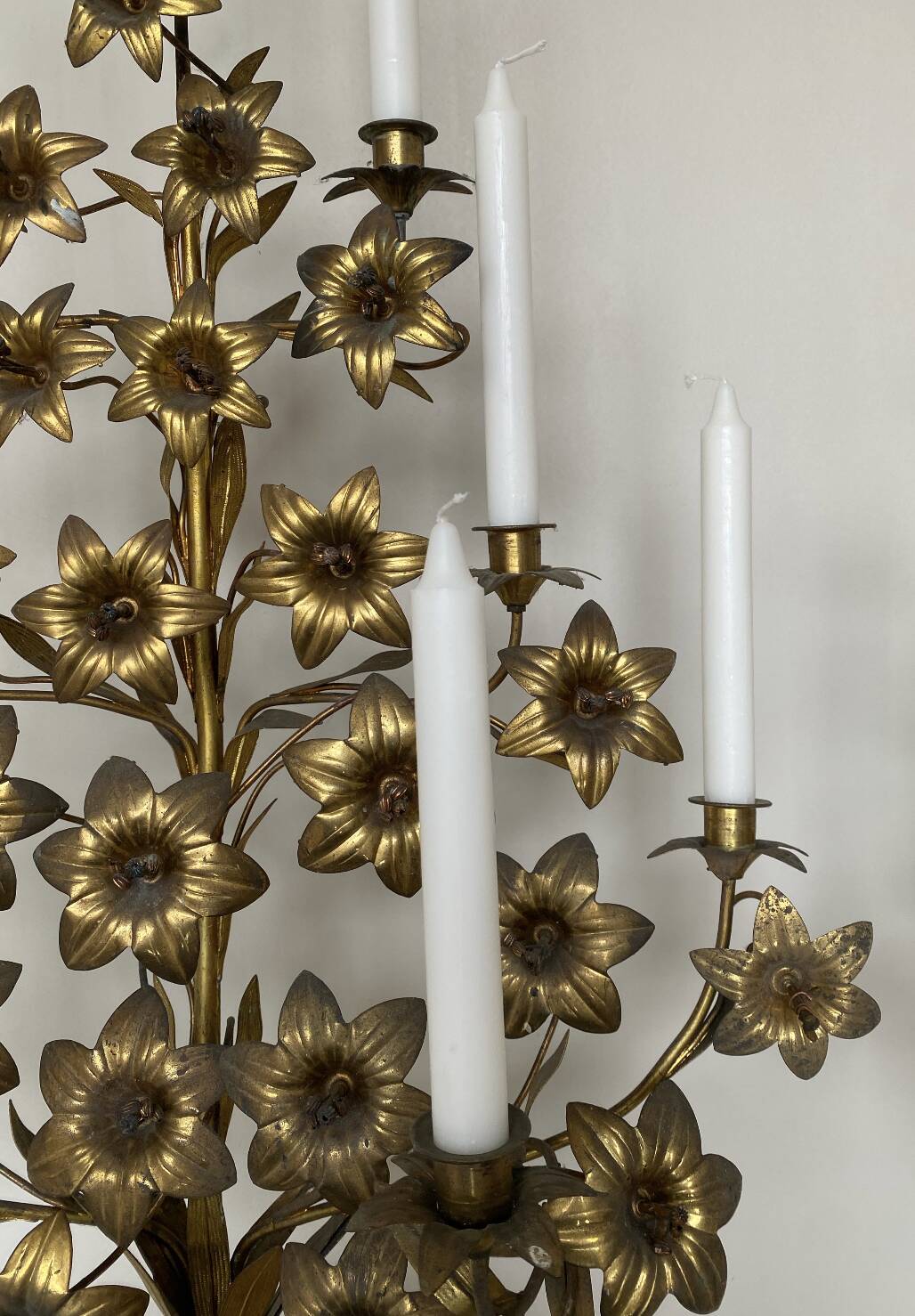 Pair of French brass church candelabras dating from the early 20th century