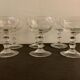 6 old champagne cups in faceted glass