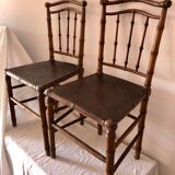 Vintage wooden and bamboo chairs