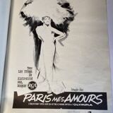 Original gouache of the poster "Paris, My Loves" by Joséphine Baker, 1959 • ART
