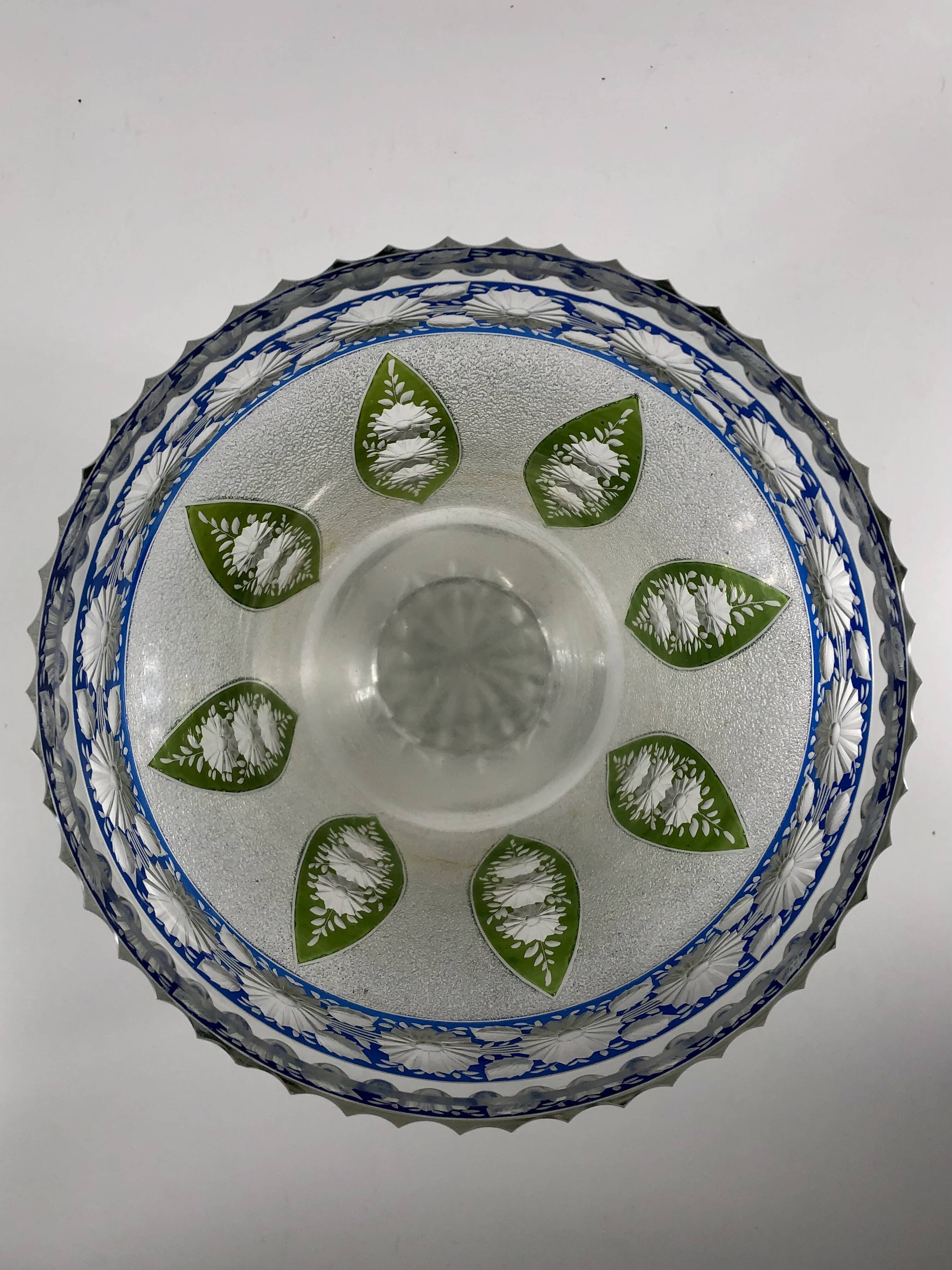 Bohemian Crystal Vase, Late 19th Century