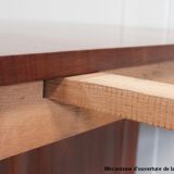 Rectangular table in solid mahogany and plated 1930/1940
