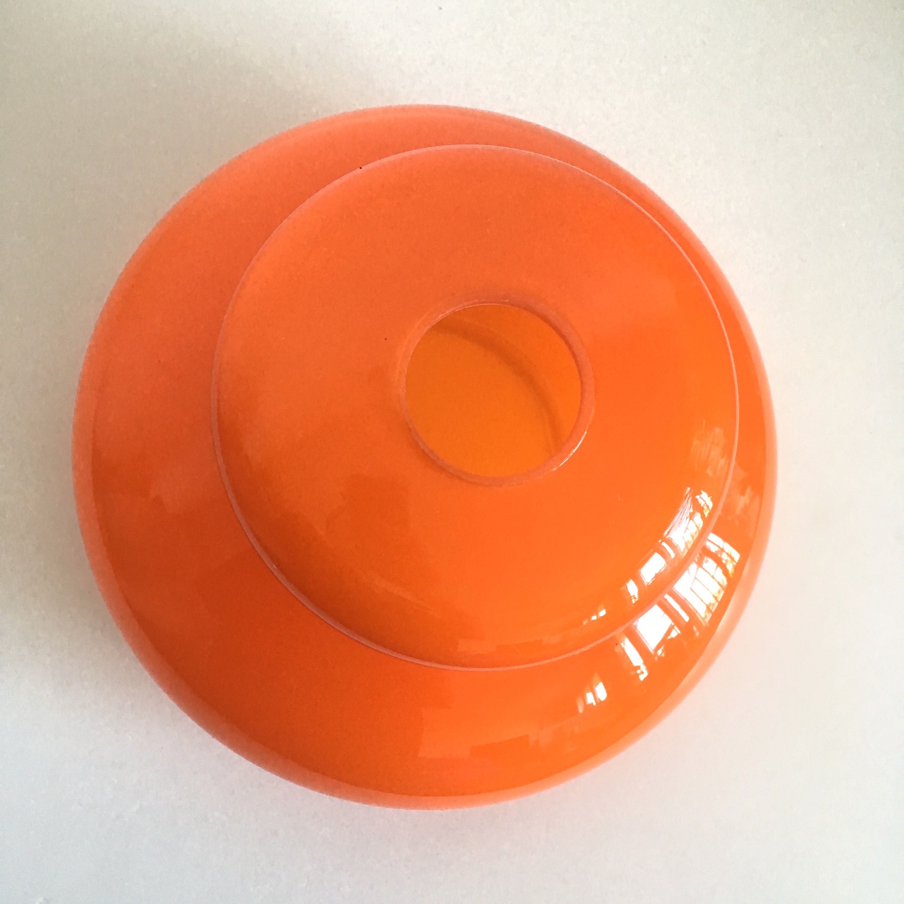 Lampshade for suspension, 60's vintage vintage orange opaline chandelier