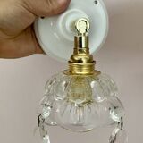 Vintage glass lampshade wall lamp with antique tassels