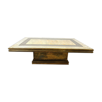 Vintage brass coffee table by Rodolfo Dubarry, 1970s