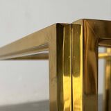Cube side tables in brass and glass in the French Hollywood Regency style by Maison Charles, 1970s, set of 2.