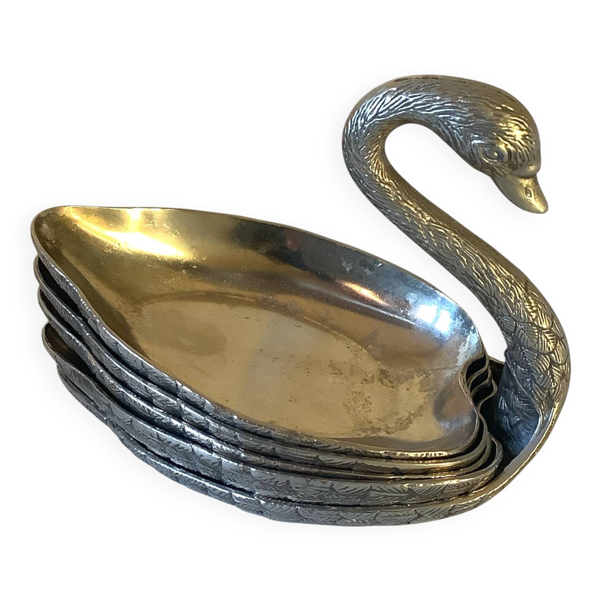 Set of 5 silver metal pocket emptiers