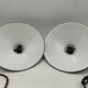 Pair of blue enameled sheet metal pendant lights