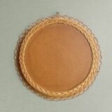 Round vintage wicker mirror - 45 cm