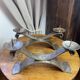 Brutalist wrought iron candlestick pair