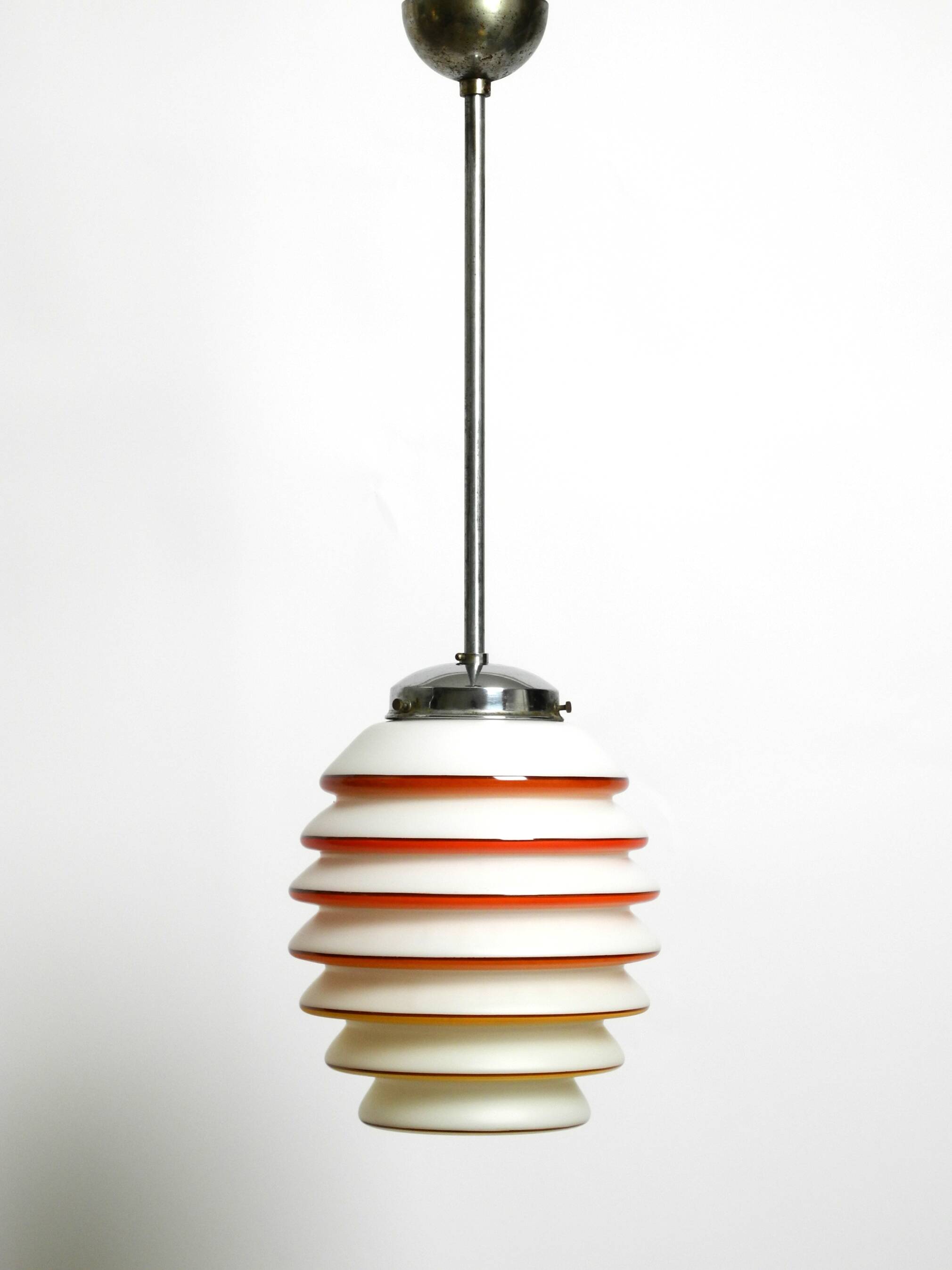 Beautiful rare original glass ceiling lamp from the 1930s