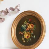 Set of 3 paintings bouquet of flowers