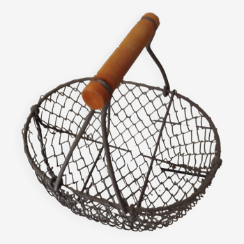 Small metal and wood basket