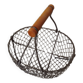 Small metal and wood basket