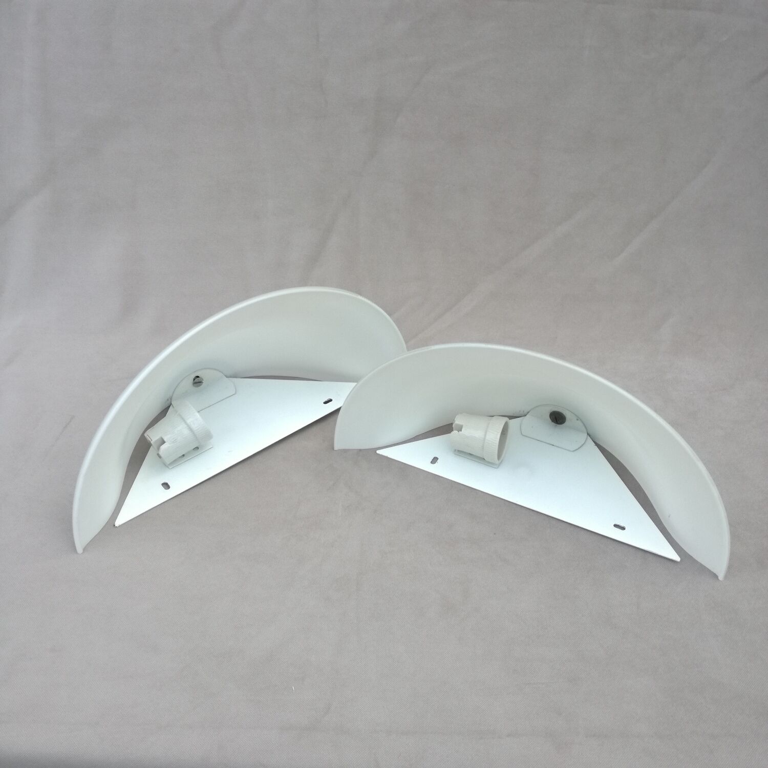 2 opal glass half bell sconces