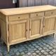 Louis XV buffet stripped in solid cherry wood 1970 165cm