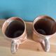2 enameled stoneware mugs cups