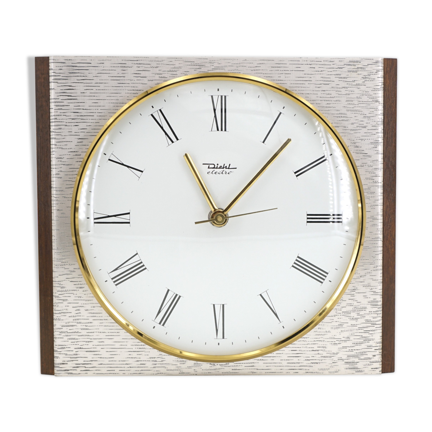 Diehl metal and wood wall clock