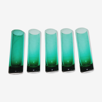 Set de 5 verres tubes en cristal