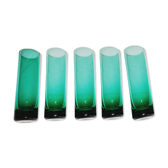 Set de 5 verres tubes en cristal