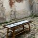 Table by Roger Capron, ceramics and rattan