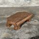 Small stool, teak footrest with short cut corners.