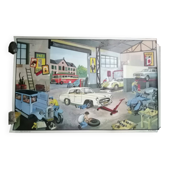 Affiche scolaire garage/piscine 99x65